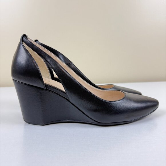Cole Haan Grand OS Cutout Wedge Pump Black Leather - Picture 1 of 11